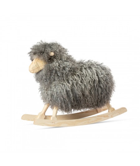 Les jouets en bois & à bascule-Rocking Sheep, le mouton à bascule à laine frisée-POVL KJER-Mer(e)veilleuse