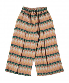 Pantalon, salopette, short, barboteuse-pantalon large en molleton motif géométrique-Coco au lait-Mer(e)veilleuse
