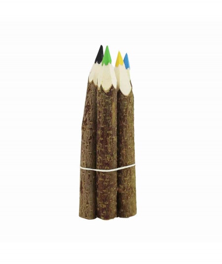 Loisirs créatifs-Ensemble 5 crayons de couleurs en bois de noisette-Mitienda mit Liebe gemacht-Mer(e)veilleuse