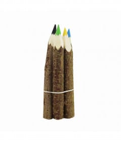 Loisirs créatifs-Ensemble 5 crayons de couleurs en bois de noisette-Mitienda mit Liebe gemacht-Mer(e)veilleuse