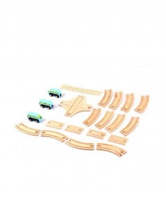 Les jouets en bois & à bascule-Jouet en bois - Rail de train avec train (17 pièces)-Loef-Mer(e)veilleuse