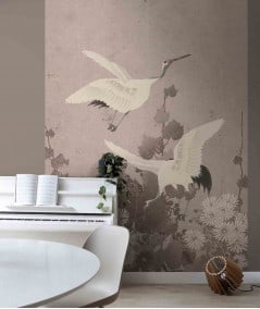Décoration murale-Papier peint 'Oiseaux grues'-The Design Department-Mer(e)veilleuse
