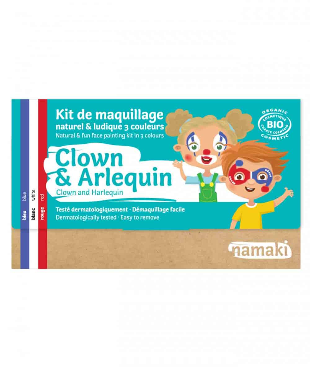 Masque, Déguisement-Kit maquillage 'Clown et Arlequin'-Namaki Cosmetics-Mer(e)veilleuse