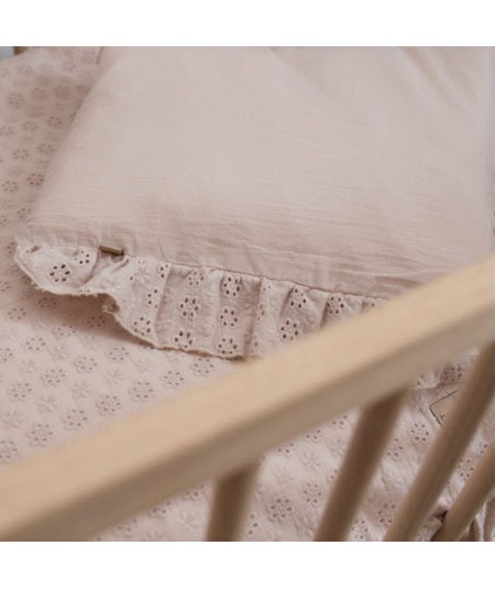 Berceau, lit & accessoires literie-parure de lit bébé avec broderie et volants-Babyly-Mer(e)veilleuse