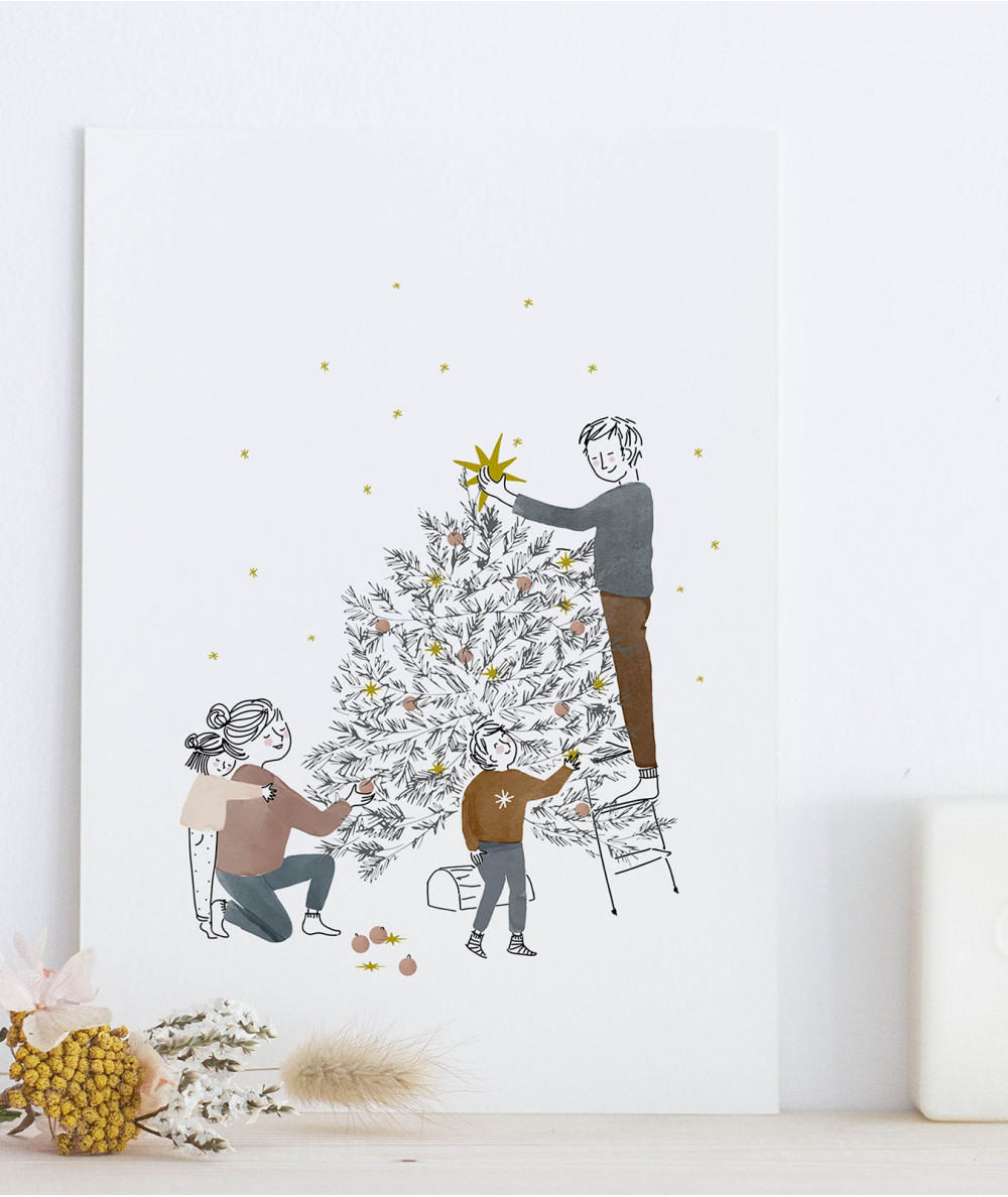 Décoration murale-Carte 'Sapin Joyeux Noël'-My Lovely thing-Mer(e)veilleuse