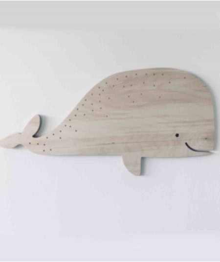 Décoration murale-Décoration murale en bois 'Baleine'-Les petites hirondelles-Mer(e)veilleuse