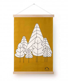 Décoration murale-Tenture en coton 'La forêt'-Les petites hirondelles-Mer(e)veilleuse