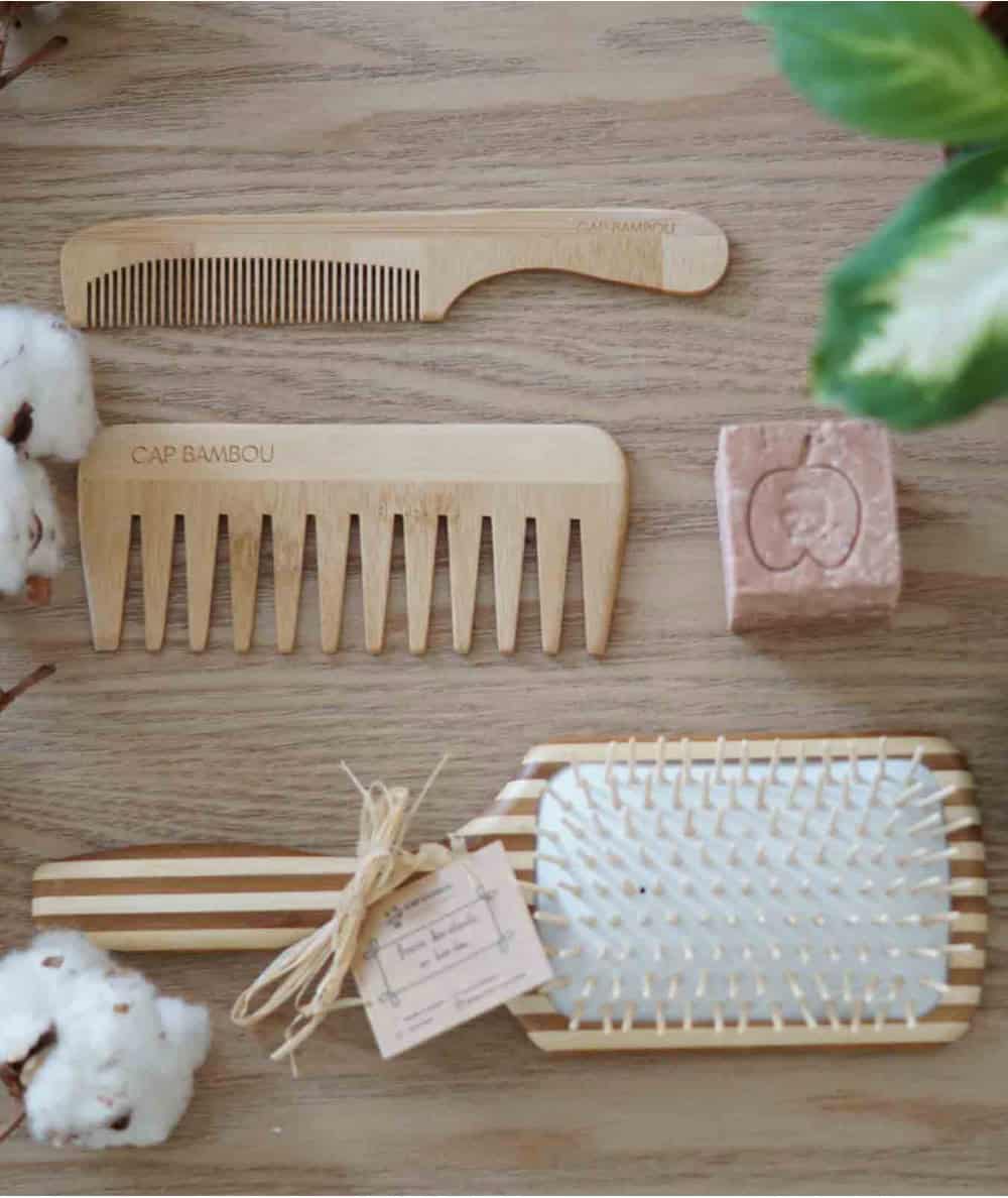 Cap Bambou Brosse à cheveux démêlante enfant en bambou 100 Ecoresponsable Mer e veilleuse