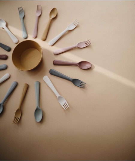 Vaisselle, set de table, bavoir-Set Cuillère & fourchette-Mushie-Mer(e)veilleuse