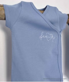 Body, tee-shirt, top, débardeur-Body coton bio manches courtes 'Milk with love' - Bleu-You&Milk-Mer(e)veilleuse