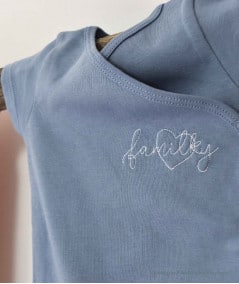 Body, tee-shirt, top, débardeur-Body coton bio manches courtes 'Milk with love' - Bleu-You&Milk-Mer(e)veilleuse