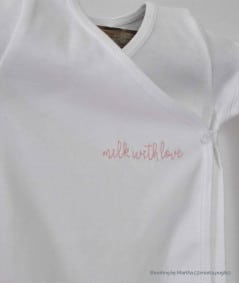 Body, tee-shirt, top, débardeur-Body coton bio à manches courtes 'Milk with love' - Blanc-You&Milk-Mer(e)veilleuse