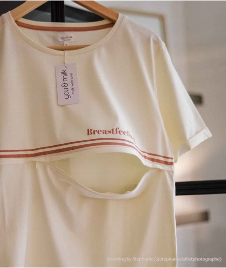 Vêtements d'allaitement-Tee-shirt d'allaitement 'Breastfeeling' - Latte-You&Milk-Mer(e)veilleuse