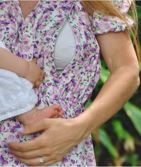 Vêtements d'allaitement-Robe d'allaitement 'Lilas Mama'-You&Milk-Mer(e)veilleuse