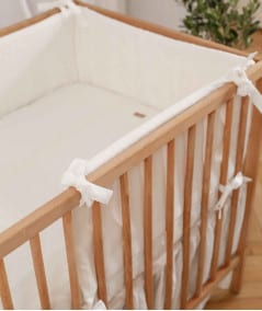 Berceau, lit & accessoires literie-Tour de lit bébé en lin - Blanc-Babyly-Mer(e)veilleuse