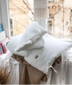Berceau, lit & accessoires literie-Parure de lit enfant en lin - Blanc-Babyly-Mer(e)veilleuse
