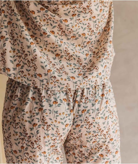 Gabrielle Paris : Pantalon de pyjama Bohème Rose Poudrée - 100%  Ecoresponsable - Mer(e)veilleuse