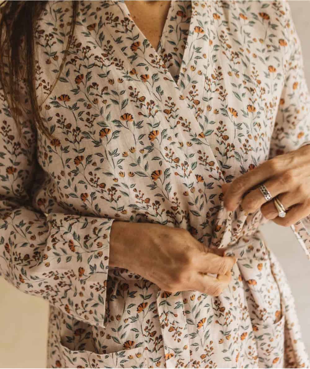 Pyjama grossesse et allaitement manches courtes rose poudré