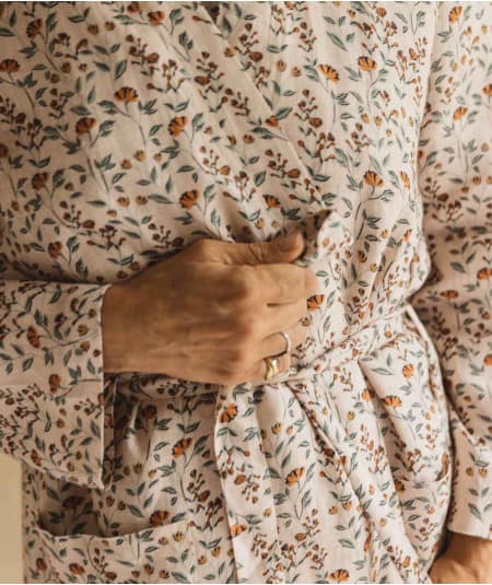 Pyjama femme enceinte & maternité-Kimono Bohème Rose Poudrée-Gabrielle Paris-Mer(e)veilleuse
