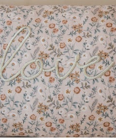 Accessoires de décoration-Coussin Colombo Iris Poudre - broderie "Love"-Gabrielle Paris-Mer(e)veilleuse