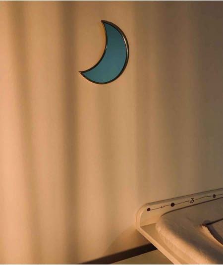 Décoration murale-Miroir "Lune" laiton doré - Taille S-Bambu Living-Mer(e)veilleuse