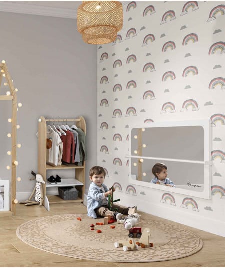 Décoration murale-Miroir Montessori " Micussori " - Blanc-Micuna-Mer(e)veilleuse
