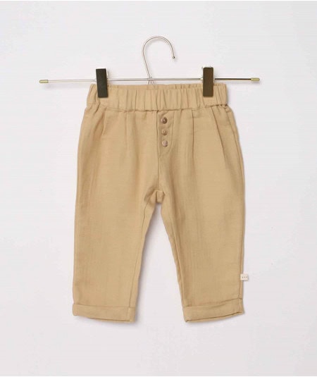 Pantalon, salopette, short, barboteuse-Pantalon en gaze de coton Paco - Gold-Les Petites Choses-Mer(e)veilleuse