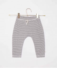 Pantalon, salopette, short, barboteuse-Pantalon en jersey Yoni - Grey mini stripe-Les Petites Choses-Mer(e)veilleuse