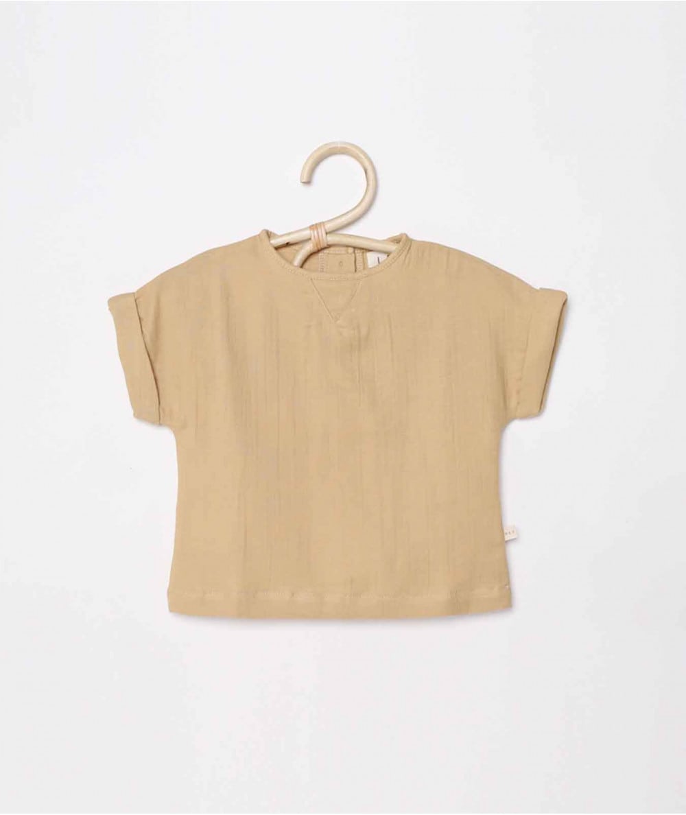 Body, tee-shirt, top, débardeur-T-shirt en gaze de coton Melvin - Gold-Les Petites Choses-Mer(e)veilleuse