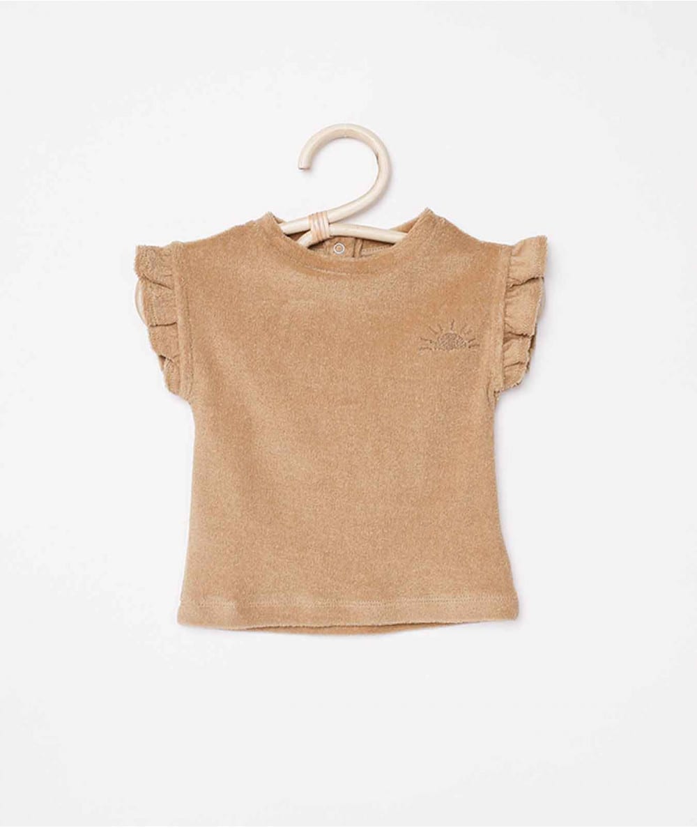 Body, tee-shirt, top, débardeur-T-shirt éponge Tasha - Broderie "Sun" - Gold-Les Petites Choses-Mer(e)veilleuse