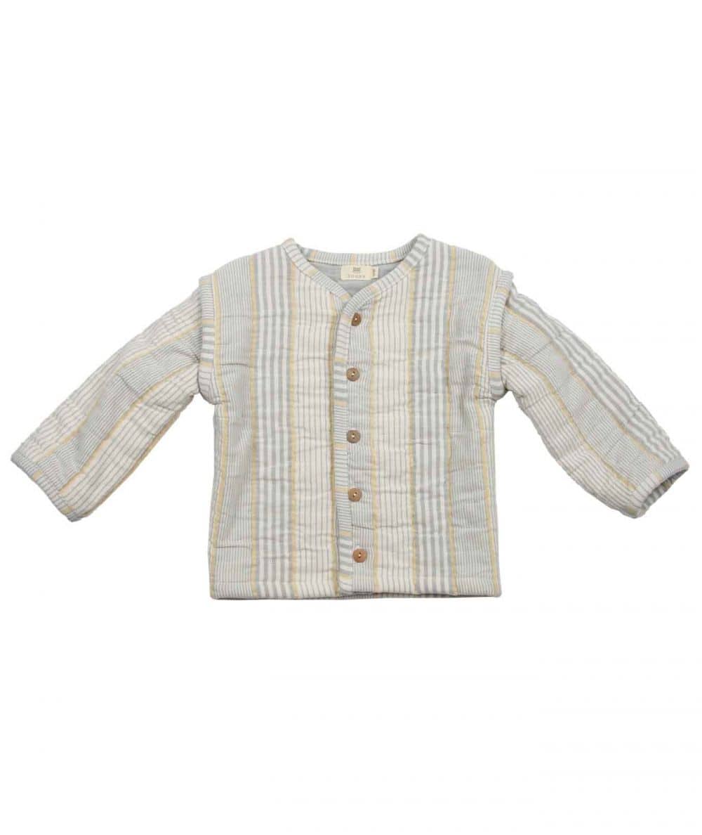 Manteau-Veste matelassée bébé - Yellow / Blue Stripes-Suuky-Mer(e)veilleuse