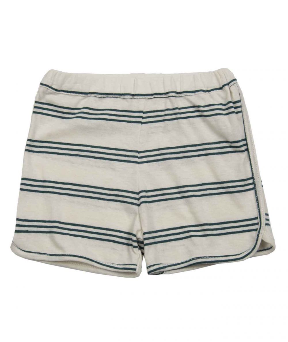 Pantalon, salopette, short, barboteuse-Short bébé à rayures en jersey - Tofu / Pacifique-Suuky-Mer(e)veilleuse