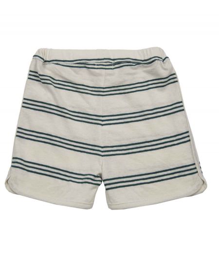 Pantalon, salopette, short, barboteuse-Short bébé à rayures en jersey - Tofu / Pacifique-Suuky-Mer(e)veilleuse