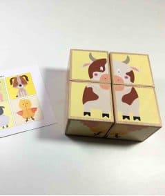 Les hochets & jouets d'éveil-Puzzle en bois Martine - Animaux de la ferme-Fraise & Bois-Mer(e)veilleuse