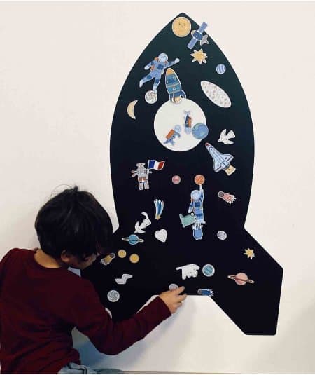 Décoration murale-Tableau magnétique enfant Fusée-Ferflex-Mer(e)veilleuse