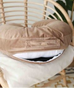 Les coussins maternité & grossesse-Coussin de maternité / grossesse en velours Beige-Babyly-Mer(e)veilleuse