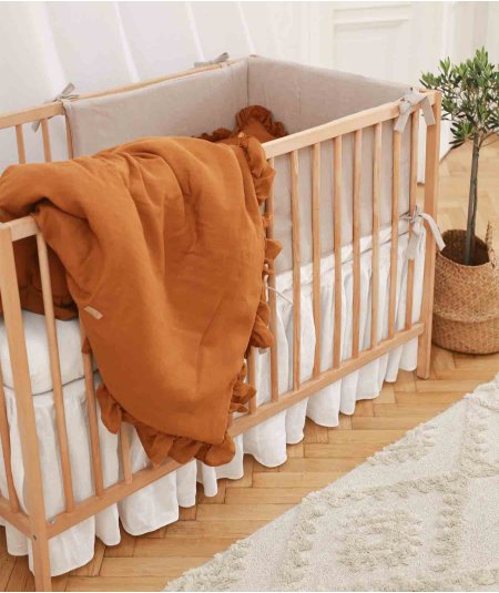 Berceau, lit & accessoires literie-Tour de lit bébé en lin - Beige-Babyly-Mer(e)veilleuse