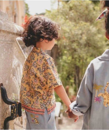 Blouse, polo, chemise-Chemise manches courtes enfant ALOV-Louise Misha-Mer(e)veilleuse