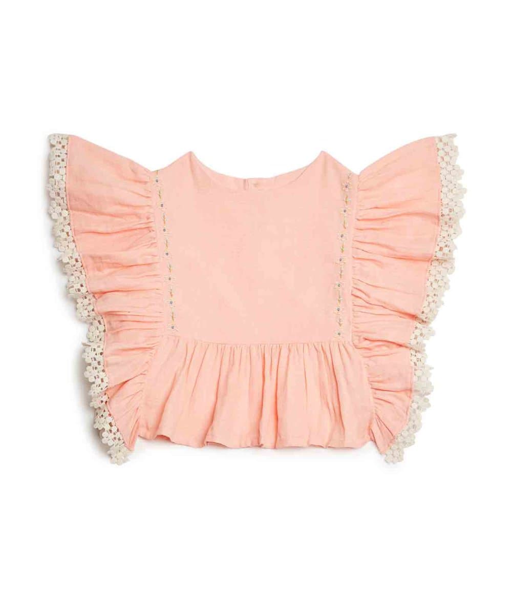 Blouse, polo, chemise-Chemisier enfant INES - Corail-Louise Misha-Mer(e)veilleuse