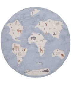 Accessoires de décoration-Tapis enfant lavable "Carte du monde"-Afk Living-Mer(e)veilleuse