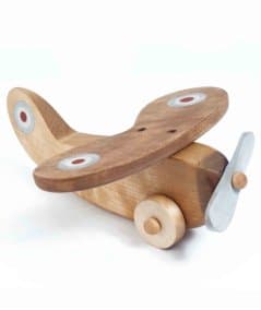 Jouets en bois, figurines-Jouet en bois avion vintage-Friendly Toys-Mer(e)veilleuse