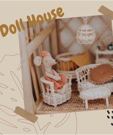 Poupée & Maison de poupée-Meubles de maison de poupée "Marlon" en rotin-Kleine Tijntje - Rotan Sigurning-Mer(e)veilleuse