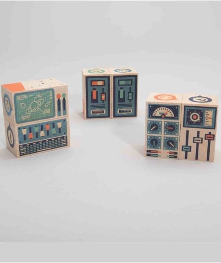 Les hochets & jouets d'éveil-Cubes en bois enfant Espace-Uncle Goose-Mer(e)veilleuse