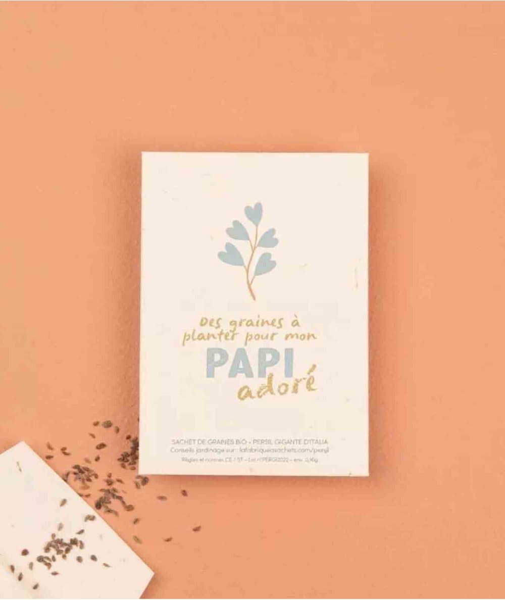 Cadeau-Carte de voeux sachet de graine - Papi Adoré-La Fabrique à Sachets-Mer(e)veilleuse