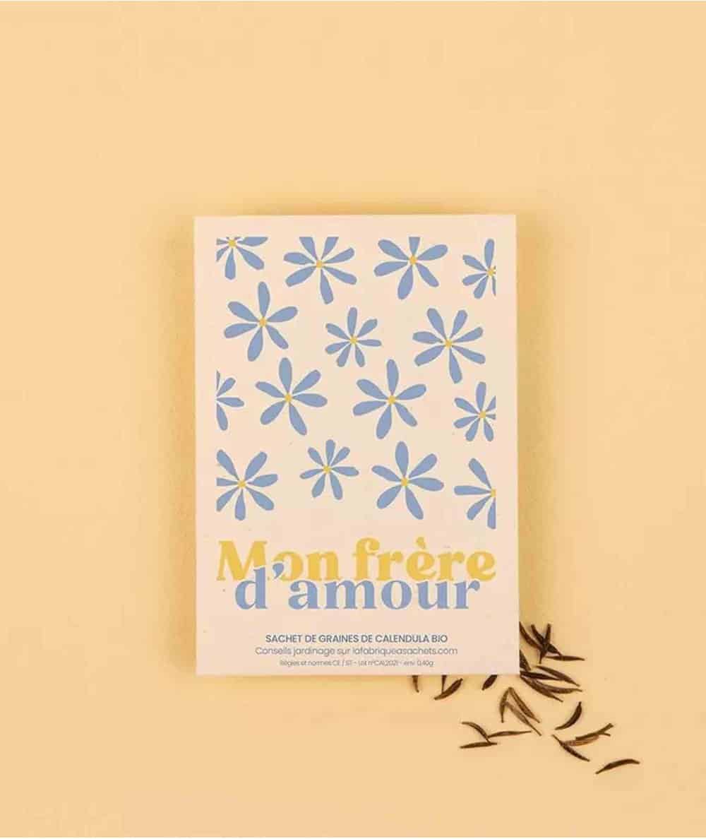 Cadeau-Carte de voeux sachet de graine - Mon frère d'amour-La Fabrique à Sachets-Mer(e)veilleuse