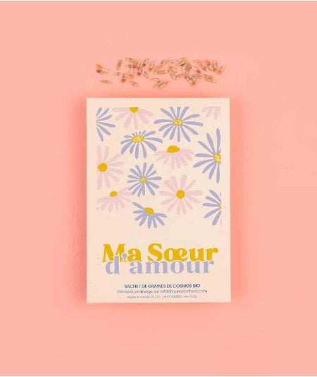 Cadeau-Carte de voeux sachet de graine - Ma soeur d’amour-La Fabrique à Sachets-Mer(e)veilleuse