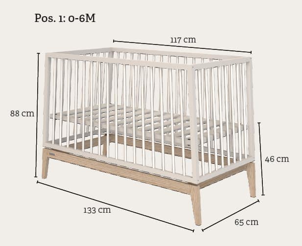 Flèche de lit bébé Linea / Luna - Chêne - Leander